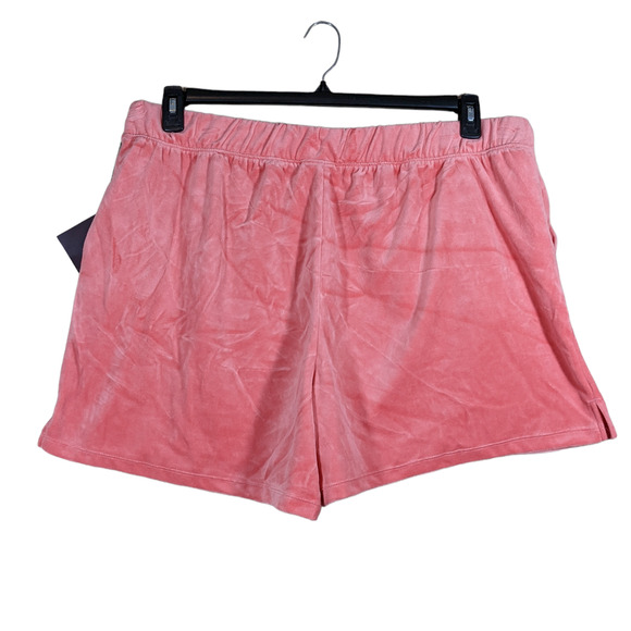 Ava & Viv Shorts Velvet 1X High Rise Pull On Lounge Stretch Waist Pockets‎ Coral - Picture 11 of 11